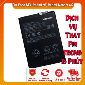 Pin Webphukien cho Xiaomi Poco M3, Redmi 9T, Redmi Note 9 4G  Việt Nam - BN62 6000mAh 